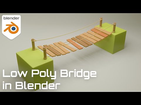 Low poly bridge in blender | Blender tutorial | Eevee render