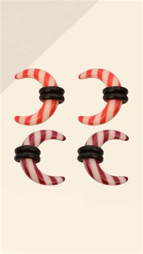 Stripe Acrylic Septum Buffalo Horn Pincher Taper Ear Plugs 2G #fypyoutube #youtubeshorts