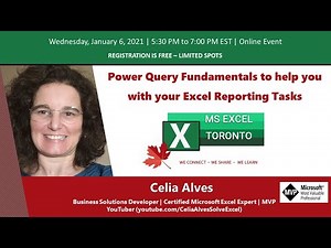 MS Excel Toronto | Power Query Fundamentals for Excel Reporting Tasks | Celia Alves