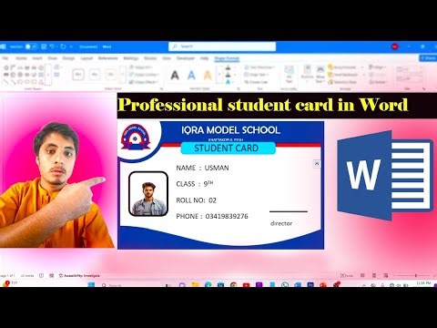 Professional Student card in Ms Word || Step by step Tutorial in this video