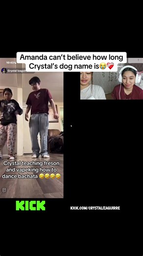 Amanda can’t believe how long Crystal’s dog name is😭❤️‍🩹#fyp #crystalizaguirre #chuzzington #amanda #amandasolis