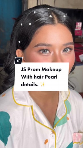 JS Prom Makeup with Hair Pearl Details