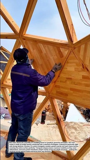 Triangular Panel Installation on Geodesic Dome Structure