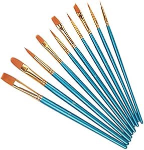 Paint Brushes for Acrylic Painting, 10 pcs Acrylic Paint Brushes
