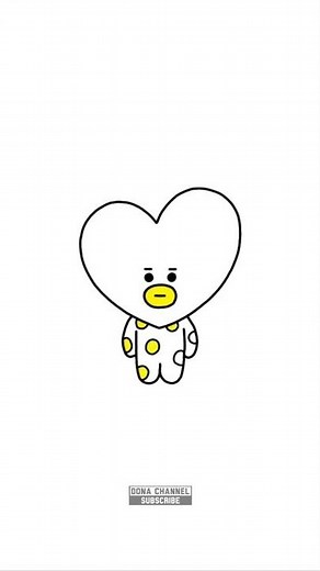 Cara menggambar Tata BT21 dengan mudah #shorts