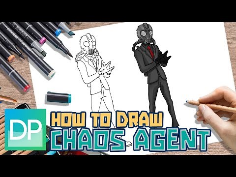 DRAWPEDIA] HOW TO DRAW CHAOS AGENT from FORTNITE - STEP BY STEP DRAWING TUTORIAL