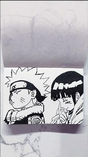 Naruto Hinata Direct Fineliner Art Process | No Pencil Sketch #animedrawing #naruhina