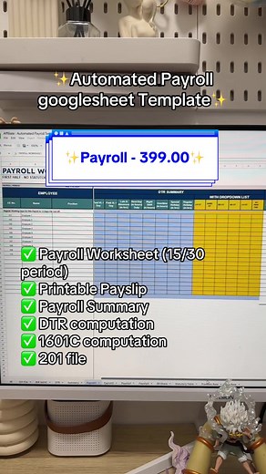 Automated Payroll Template for 399 Pesos