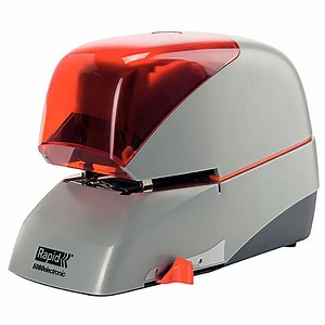 Rapid Electric Stapler 5080E, 80 Sheet, Flat Clinch, Red/Grey