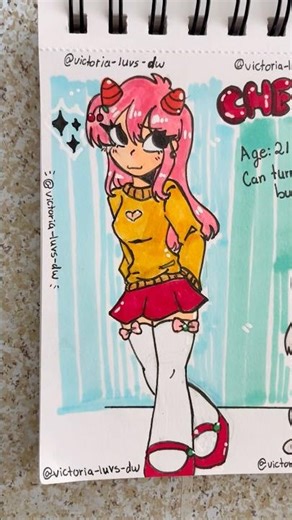 MY OC 🍒 [reference sheet???] #art #artist #oc #dandysworld #drawing