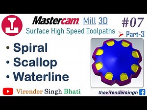 Mastercam Mill 3D || Spiral || Scallop || Waterline || Surface High Speed Finishing Toolpaths