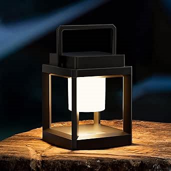 Solar Table Lamp Outdoor Waterproof Camping Lanterns, Portable Rechargeable Lights Hanging Outside, LED Decorative Lamps for Patio/Garden/Party Night, Dimmable Lantern for Power Outages