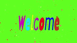 Welcome Text Animation with bouncy style on transparent background...