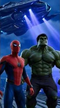 Alien attack on Earth 👽Spider-Man & Hulk fight back 💥. #hulk #spiderman