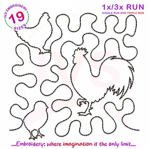Chicken Farm Quilt Embroidery Design (digital Download) - Etsy