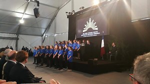The Sir John Monash Centre is now officially open. The children of Villers-Bretonneux are performing their specially written song | Somme 1914-1918