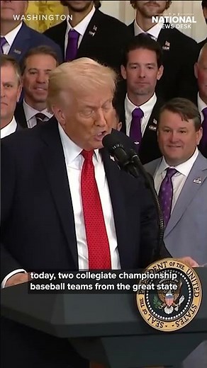 Trump hosts NCAA baseball champs at White House