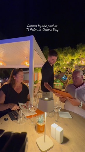 45 reactions · 4 comments | Dinner by the pool at Ti Palm in Orient Bay ✨Lovely service, delicious food, and our favorite cocktail in hand – the perfect date night!  Show your Magic of the Caribbean Card and save 10% on your meal. | Magic of the Caribbean | Facebook
