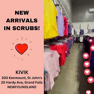 L👀K! We've got New Arrivals in Scrubs! Our comfy, stretchy & stylish scrubs will make you feel GREAT while you work! ❤ 𝗦𝗵𝗼𝗽 𝗮𝘁 📍𝗞𝗜𝗩𝗜𝗞, 𝟮𝟬 𝗛𝗮𝗿𝗱𝘆 𝗔𝘃𝗲, 𝗚𝗿𝗮𝗻𝗱 𝗙𝗮𝗹𝗹𝘀-𝗪𝗶𝗻𝗱𝘀𝗼𝗿, 𝗡𝗟 and 📍𝗞𝗜𝗩𝗜𝗞, 𝟯𝟬𝟬 𝗞𝗲𝗻𝗺𝗼𝘂𝗻𝘁 𝗥𝗱, 𝗦𝘁. 𝗝𝗼𝗵𝗻'𝘀, 𝗡𝗟 🇨🇦 | KIVIK