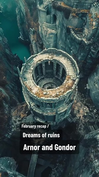 February recap: Dreams of ruin. Arnor and Gondor. #ai #aiart #Dreamorama #thelordoftherings