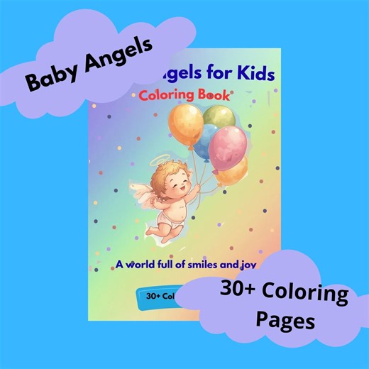 Cute Angels for Kids Coloring Book | Spiritual Comfort Coloring Pages | Relaxing Angel Art for Kids | Peaceful Gift - Etsy