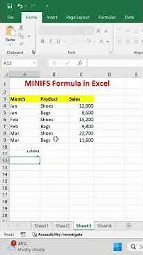 MINIFS Formula in Excel | Find Minimum with Conditions
