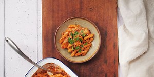 Tomato and mascarpone sausage pasta bake recipe