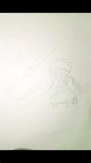 Draw✏️ Naruto nine tails Fox🧡😮#animedrawing❤