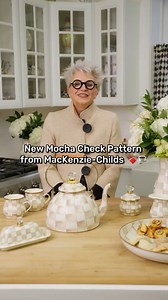 41K views · 230 reactions | Get a closer look at the MacKenzie-Childs Mocha Check pattern today with @rebeccaforreal LIVE at 1pm ET and 8pm ET only on QVC. 癩 Can't wait? Add this trending new color to your collection, now! > https://qvc.co/mcshopq130 #LoveQVC #MacKenzieChilds | QVC | Facebook
