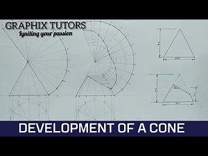 Development of a cone in Technical engineering drawing.