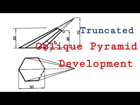 Develpment of an Oblique Truncated Hexagonal Pyramid in | Technical drawing | Engineering drawing