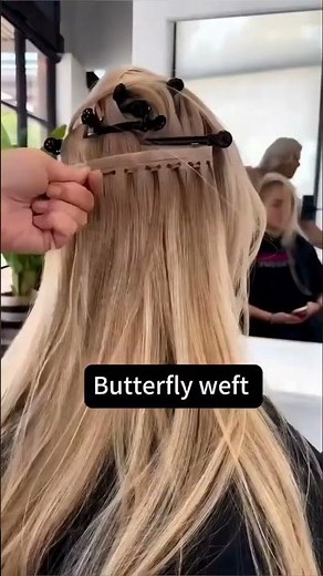How to Install Butterfly Weft Extensions Step by Step 🦋✨ #ugeathair #hairextensions #hairagain