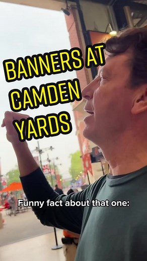 The best moments in #Orioles history are chronicled on 15-foot banners around the concourse at #CamdenYards. Meet the guy who designed them. #Baltimore #Baseball