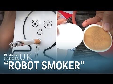 This cigarette experiment with a white filter pad shows you the disgusting effects of smoking