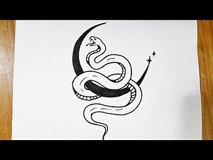 How to draw a snake tattoo || Snake drawing