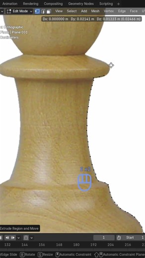 Making Pawn with Keybinds #3d #blender #tiktok #shorts #chess #anime #edit #reels #original