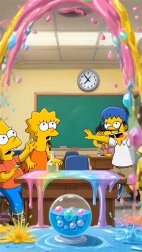 Lisa Dropped Her Science Project! 🧪😳#simpsons #simpsonsai #cartoonshorts #funnycartoon #shorts