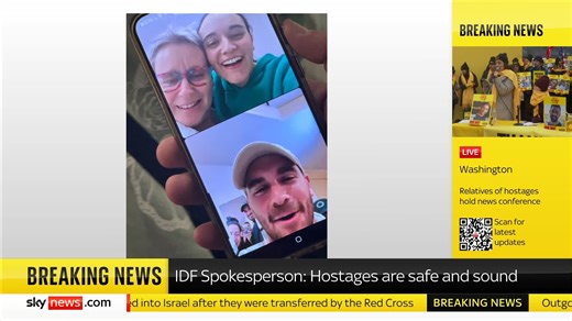 15K views · 121 reactions | "That will be an image that comes to great relief to all involved" Sky's Anna Botting and Ali Bunkall react to one of the first photos of released British-Israeli hostage, Emily Damari on a video call with her brother Gaza ceasefire latest ➡️ https://trib.al/PAAunAC  Sky 501 and YouTube | Sky News | Facebook