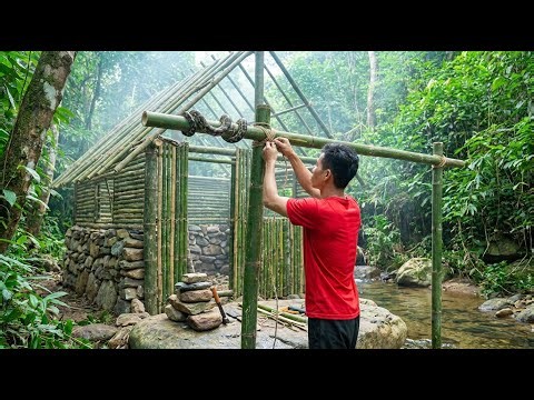 Jungle Python Survival Shelter Alone in the Jungle | Python Drops In