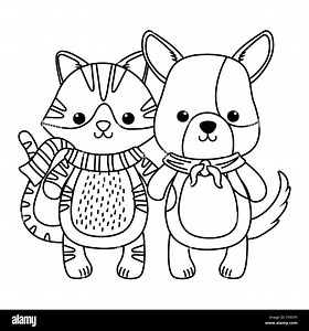 Cat and dog cartoon design, Animal cute zoo life nature and fauna theme Vector illustration Stock Vector Image & Art - Alamy