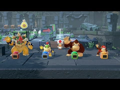 Super Mario Party #7 Whomp's Domino Ruins Donkey Kong vs Diddy Kong vs Bowser vs Bowser Jr