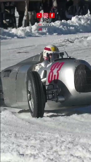 1936 Auto Union Type C V16 sliding on the ice!