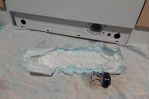 Mum shares 'genius' nappy trick to soak up water from washing machine filter