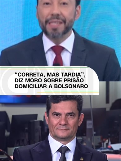 “[O CARÁTER] TEMPORÁRIO NÃO SE JUSTIFICA” Em entrevista à CNN Brasil, o senador Sergio Moro (PR), que se filiou ao PL (Partido Liberal) na manhã desta terça-feira (24), abordou a decisão do ministro do STF Alexandre de Moraes de conceder prisão domiciliar temporária ao ex-presidente Jair Bolsonaro (PL). O prazo começará a contar a partir do momento em que o ex-presidente receber alta do Hospital DF Star, em Brasília, onde está internado desde o dia 13 de março. Moro afirmou que o parecer do magi