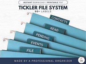Printable Tickler File Tabs | Home Filing System (digital Download) - Etsy