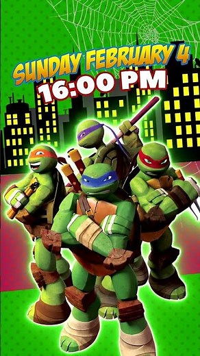 Ninja Turtles Birthday video Invitation