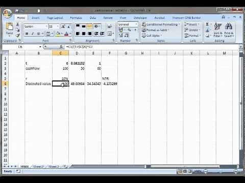 Calculate money weighted return (Internal Rate of Return) for a Portfolio in Excel