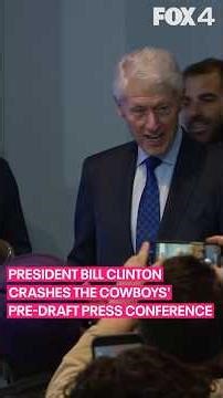 President Bill Clinton crashes Cowboys pre-NFL Draft press conference