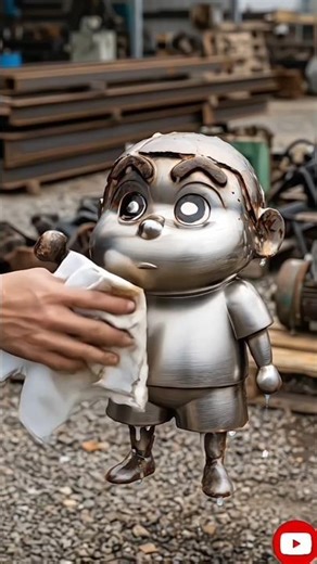 Rust Cleaning Shinchan Statue 🧽 | Satisfying Rust Removal Macro Cleaning in 4K