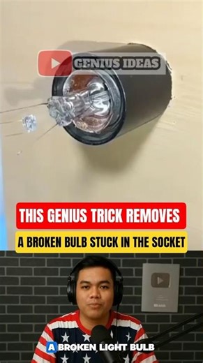 This Genius Trick Removes a Broken Bulb Stuck in the Socket #diy #lifehacks #ideas #shorts